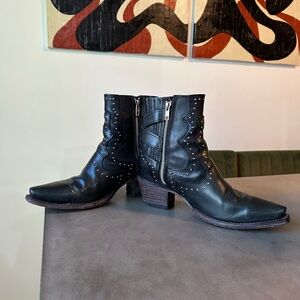 Morgan - Black Leather Ankle Boots